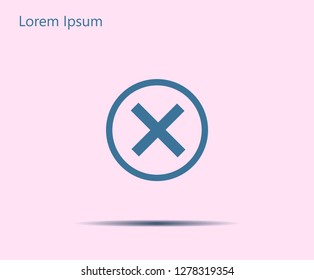 Delete icon. Cross sign in circle - can be used as symbols of wrong, close, deny etc. Vector illustration, EPS 10