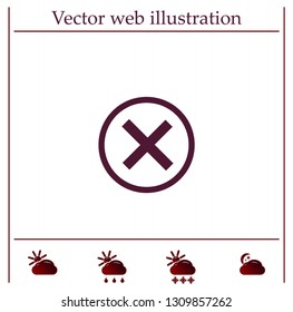 Delete icon. Cross sign in circle - can be used as symbols of wrong, close, deny etc. Vector illustration, EPS 10