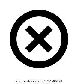 Delete icon. Cross sign in circle - can be used as symbols of wrong, close. vector eps 10