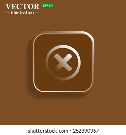 Delete icon. Cross sign in circle - can be used as symbols of wrong, close, deny etc. Vector illustration, EPS 10