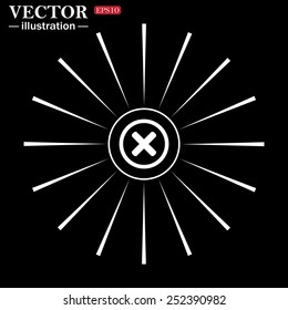 Delete icon. Cross sign in circle - can be used as symbols of wrong, close, deny etc. Vector illustration, EPS 10