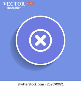 Delete icon. Cross sign in circle - can be used as symbols of wrong, close, deny etc. Vector illustration, EPS 10