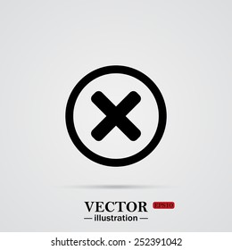 Delete icon. Cross sign in circle - can be used as symbols of wrong, close, deny etc. Vector illustration, EPS 10