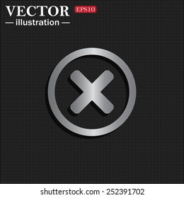 Delete icon. Cross sign in circle - can be used as symbols of wrong, close, deny etc. Vector illustration, EPS 10