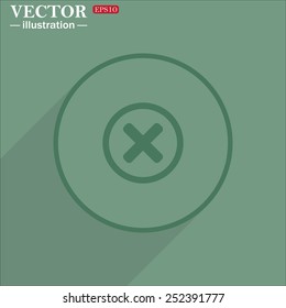 Delete icon. Cross sign in circle - can be used as symbols of wrong, close, deny etc. Vector illustration, EPS 10