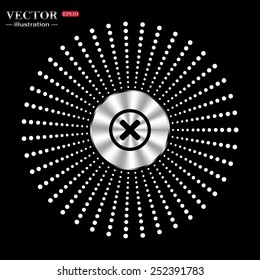 Delete icon. Cross sign in circle - can be used as symbols of wrong, close, deny etc. Vector illustration, EPS 10