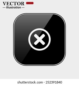 Delete icon. Cross sign in circle - can be used as symbols of wrong, close, deny etc. Vector illustration, EPS 10