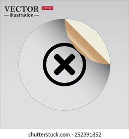 Delete icon. Cross sign in circle - can be used as symbols of wrong, close, deny etc. Vector illustration, EPS 10