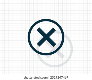 Delete icon. Cross sign in circle - can be used as symbols of wrong, close, deny etc. Vector illustration, EPS 10