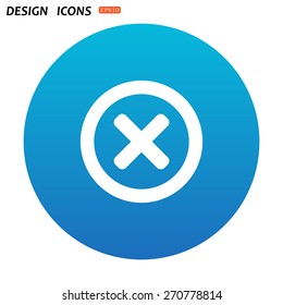 Delete icon. Cross sign in circle - can be used as symbols of wrong, close, deny etc. icon. vector design