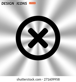 Delete icon. Cross sign in circle - can be used as symbols of wrong, close, deny etc. icon. vector design