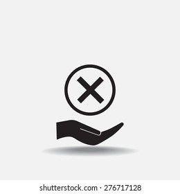 Delete icon. Cross sign in circle - can be used as symbols of wrong, close, deny etc. Vector illustration, EPS 10