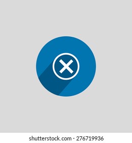 Delete icon. Cross sign in circle - can be used as symbols of wrong, close, deny etc. Vector illustration, EPS 10
