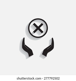 Delete icon. Cross sign in circle - can be used as symbols of wrong, close, deny etc. Vector illustration, EPS 10