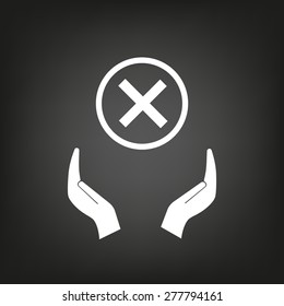 Delete icon. Cross sign in circle - can be used as symbols of wrong, close, deny etc. Vector illustration, EPS 10