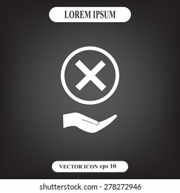 Delete icon. Cross sign in circle - can be used as symbols of wrong, close, deny etc. Vector illustration, EPS 10
