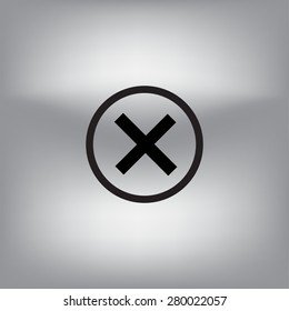 Delete icon. Cross sign in circle - can be used as symbols of wrong, close, deny etc. Vector illustration, EPS 10