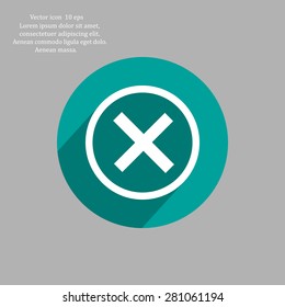 Delete icon. Cross sign in circle - can be used as symbols of wrong, close, deny etc. Vector illustration, EPS 10