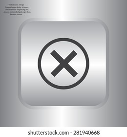 Delete icon. Cross sign in circle - can be used as symbols of wrong, close, deny etc. Vector illustration, EPS 10