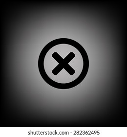 Delete icon. Cross sign in circle - can be used as symbols of wrong, close, deny etc. icon. vector design