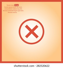 Delete icon. Cross sign in circle - can be used as symbols of wrong, close, deny etc. Vector illustration, EPS 10