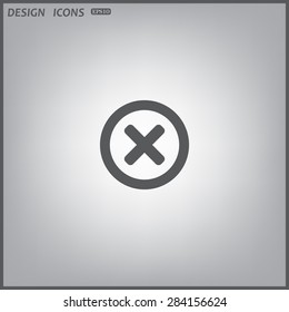 Delete icon. Cross sign in circle - can be used as symbols of wrong, close, deny etc. icon. vector design