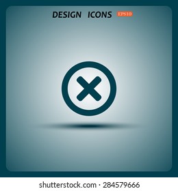 Delete icon. Cross sign in circle - can be used as symbols of wrong, close, deny etc. icon. vector design