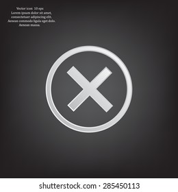 Delete icon. Cross sign in circle - can be used as symbols of wrong, close, deny etc. Vector illustration, EPS 10