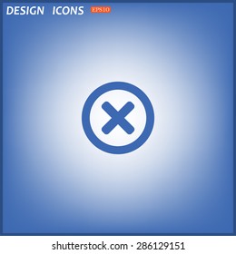 Delete icon. Cross sign in circle - can be used as symbols of wrong, close, deny etc. icon. vector design