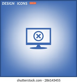 Delete icon. Cross sign in circle - can be used as symbols of wrong, close, deny etc. icon. vector design