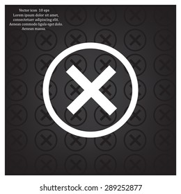 Delete icon. Cross sign in circle - can be used as symbols of wrong, close, deny etc. Vector illustration, EPS 10