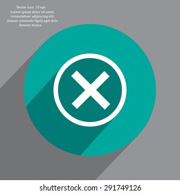 Delete icon. Cross sign in circle - can be used as symbols of wrong, close, deny etc. Vector illustration, EPS 10