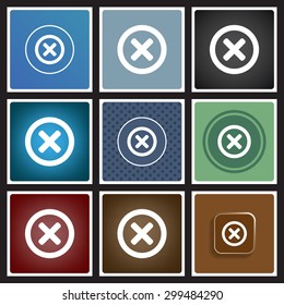 Delete icon. Cross sign in circle - can be used as symbols of wrong, close, deny etc. icon. vector design
