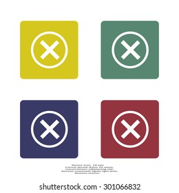 Delete icon. Cross sign in circle - can be used as symbols of wrong, close, deny etc. Vector illustration, EPS 10