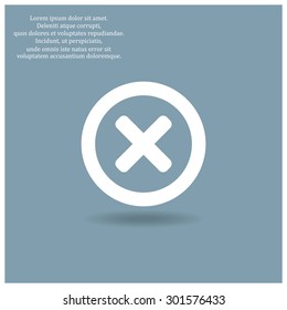 Delete icon. Cross sign in circle - can be used as symbols of wrong, close, deny etc. icon. vector design