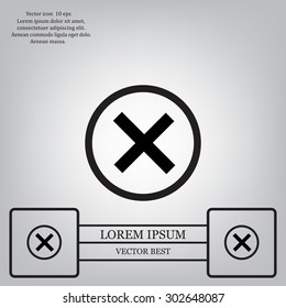 Delete icon. Cross sign in circle - can be used as symbols of wrong, close, deny etc. Vector illustration, EPS 10