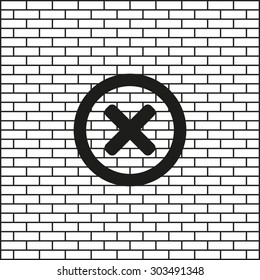 Delete icon. Cross sign in circle - can be used as symbols of wrong, close, deny etc. icon. vector design