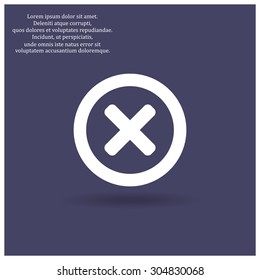 Delete icon. Cross sign in circle - can be used as symbols of wrong, close, deny etc. icon. vector design