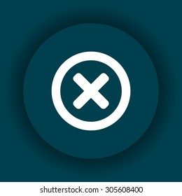 Delete icon. Cross sign in circle - can be used as symbols of wrong, close, deny etc. icon. vector design