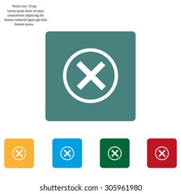 Delete icon. Cross sign in circle - can be used as symbols of wrong, close, deny etc. Vector illustration, EPS 10