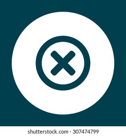 Delete icon. Cross sign in circle - can be used as symbols of wrong, close, deny etc. icon. vector design