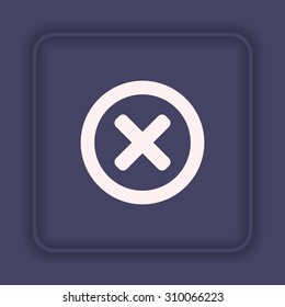 Delete icon. Cross sign in circle - can be used as symbols of wrong, close, deny etc. icon. vector design