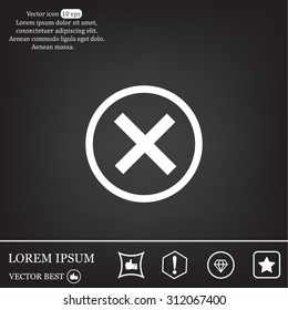 Delete icon. Cross sign in circle - can be used as symbols of wrong, close, deny etc. Vector illustration, EPS 10