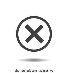 Delete icon. Cross sign in circle - can be used as symbols of wrong, close, deny etc. Vector illustration, EPS 10