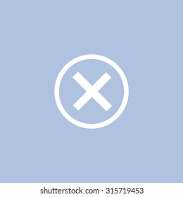 Delete icon. Cross sign in circle - can be used as symbols of wrong, close, deny etc. Vector illustration, EPS 10