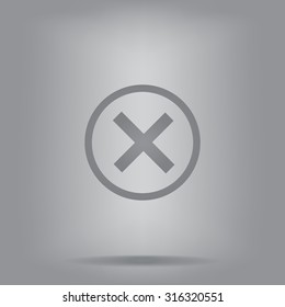 Delete icon. Cross sign in circle - can be used as symbols of wrong, close, deny etc. Vector illustration, EPS 10