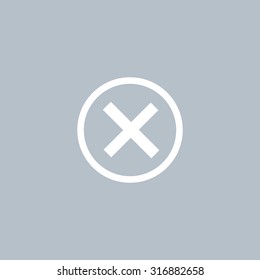 Delete icon. Cross sign in circle - can be used as symbols of wrong, close, deny etc. Vector illustration, EPS 10
