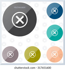 Delete icon. Cross sign in circle - can be used as symbols of wrong, close, deny etc. Vector illustration, EPS 10