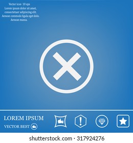Delete icon. Cross sign in circle - can be used as symbols of wrong, close, deny etc. Vector illustration, EPS 10