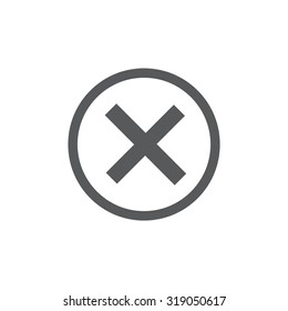 Delete icon. Cross sign in circle - can be used as symbols of wrong, close, deny etc. Vector illustration, EPS 10